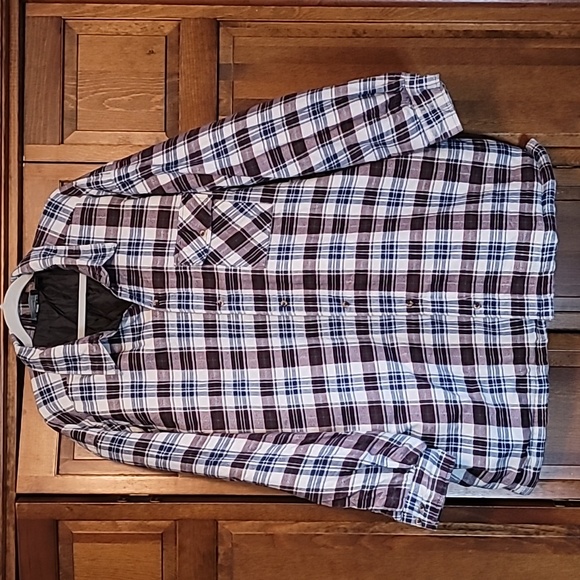 highland outfitters Other - Highland Outfitters quilt lined flannel button shirt jacket XXXL burgandy blue